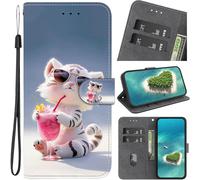Kal-Étui Pour Samsung Galaxy A06,Coque Housse En Cuir À Clapet Motifs Peinture Animaux Ou Fleurs Ou Papillons Antichoc Bourse Poche Pour Samsung Galaxy A06,Coloré -19