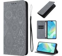 Kal-Étui Pour Samsung Galaxy A16 5g 6.7 Pouces Cuir Artificiel Coque A16/Sm-A166b/Ds Avec Fente Pour Carte Housse A16/Sm-A166b/Ds Béquille Housse, Gris