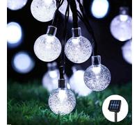 KAL-Fantasee Guirlande Solaire 30 Led 8 Modes Bubble Ball String Fairy Lights Jardin Extérieur Patio Backyard Décoration De Fête De Noël Lumières Solaires (21 Pi, Blanc Froid)