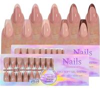 Kal-Faux Ongles French, 300pcs Faux Ongles Court Press On Nails, 5 Couleurs 2 Formes 15 Tailles Faux Ongles À Coller, Faux Ongles Amande Clou Carré, Fake Nails French Manucure Pour Filles Femmes