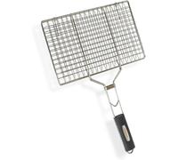 KAL-Fireplus Barbecue Grill Double Grille En Acier Inoxydable Avec Poignée En Caoutchouc Antidérapante Avec Verrouillage De Sécurité Dimensions: 32X21,5Cm