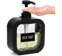 Kal-Flacon Pompe Vide, 1 Pièce 500ml Distributeur Savon Noir, Distributeur Liquide Vaisselle, Distributeur Savon Salle De Bain, Distributeur Shampoing Avec Étiquettes