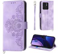 Kal-Fleur Coque Motorola Edge 40 5g (2023) 6.55"", 5 Cartes Étui De Protection En Cuir Pu De Style Vintage Pour Motorola Edge 40 5g / Xt2303-2 Housse, Violet