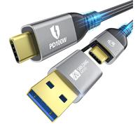 KAL-Für Thunderbolt 4 Kabel 40 Gbit/s 2 in 1 USB C Kabel 100 W E-Marker 8k/5k Single und 4k Dual Displayport Kabel Video Typ C Kabel USB C zu USB C/A Kabel Schnelllade-Datenübertragungskabel, 1,5M