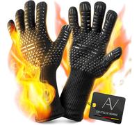 KAL-Gants De Barbecue Résistants À La Chaleur Jusqu'À 800 °C, Gants De Cuisine Gants De Cuisson Taille Universelle ¿ Noir