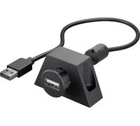 KAL-Goobay 95445 Câble de Rallonge USB 2.0 Hi-Speed avec Support de Montage, Noir, 1.2m Longueur
