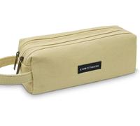 Kal-- Grande Trousse Scolaire En Tissu Oxford Avec Double Fermeture Éclair - Étui À Crayons Imperméable Avec Poignée, Boîte À Stylos Et Organisateur De Bureau Pour École (Kaki)