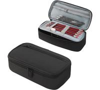 Kal-Grande Trousse Scolaire Garcon, Pencil Case En Tissu Oxford, Trousse Crayon Double Compartiment, Trousse Ecole Plumier Portable Avec Zippée, Pour Fourniture Scolaire Papeterie(Noir)
