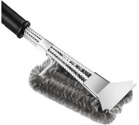 KAL-Grattoir De Nettoyage De Barbecue De 45,7 Cm, Poils En Acier Inoxydable, Brosse Métallique Pour Grille De Barbecue, Accessoires De Barbecue, Outils Pour Gaz Weber/Charbon De Bois /