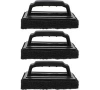 KAL-Grille Barbecue Fonte Brosse Nettoyage, 3 Pièces Brosse Barbecue Avec Poignée Brosser Abrasive Napoleon Nettoyage En Profondeur Pour Éliminer Graisse Et Crasse Général Accessoires De (Noir)