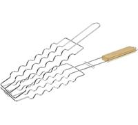 KAL-Grilles De Cuisson Barbecue Et Fumoir -Grille De Barbecue Double À Saucisse,Grille Barbecue Saucisse, Grille Bbq -Matière :Acier Chromé -Dimensions :29 X 9Cm -Saucisses