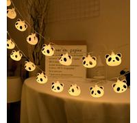 Kal-Guirlande Lumineuse À 20 Led En Forme De Fraise, Fonctionne À Piles Idéale Pour Chambre À Coucher, Chambre De Bébé Chambre D'enfant, Décoration De Fête D'anniversaire (3m 20 Led, Panda Head)