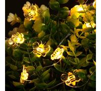 KAL-Guirlande Lumineuse Abeilles, 2 Pcs Abeille Guirlande Lumineuses,3 M 30Led Guirlande Lumineuse Intérieur Exterieur, Guirlande Lumineuse Décorative Abeilles,Alimentée Par Piles, Pour Jardin,Noël.