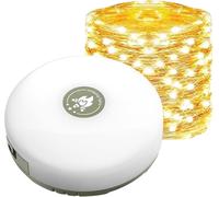 Kal-Guirlande Lumineuse De Camping Enroulable - 10 M - 3 En 1 - Portable - Interface Usb Étanche - Rechargeable - Lampe De Camping Pour Tente, Camping, Cour (Lumière Chaude)