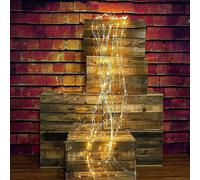 KAL-Guirlande Lumineuse D'Extérieur Cascade - 100 Led - Avec Électricité - Étanche - Pour Arrosoir, Chambre D'Enfant, Camping, Balcon, Décoration Extérieure Et Intérieure - Blanc Chaud
