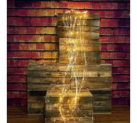 KAL-Guirlande Lumineuse D'Extérieur Cascade - 300 Led - Avec Électricité - Étanche - Pour Arrosoir, Chambre D'Enfant, Camping, Balcon, Décoration Extérieure Et Intérieure - Blanc Chaud