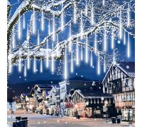 KAL-Guirlande Lumineuse Exterieure Météore Pluie Lumiere, 30Cm 8Tube Guirlande Led Decoration Noel Lumineux Etanche Douche Pluie Feux Pour Noël Mariage Fête Soirée Maison Arbre Sapin Jardin