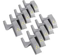 KAL-Hinge Led Sensor Light, 10Pcs Warm Cool Led Hinge Light Cabinet Hinge Led Light Wardrobe Hinge Lamp For Home Kitchen Living Room Bedroom Cabinet Cupboard Closet Wardrobe (Blanc Chaud)