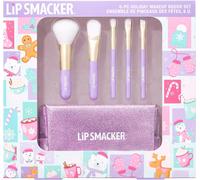 Kal-Holiday Makeup Brush Set, Ensemble De Six Pinceaux De Maquillage Pour Poudres De Visage, Blush Crémeux, Fards À Paupières Et Eyeliners, Le Tout Dans Le Sac De Maquillage