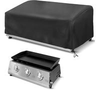 KAL-Housse De Protection Pour Plancha 80 X 60 X 25 Cm, Housse Imperméable Et Résistante Aux Uv Pour Barbecue À Gaz, Cuisine Extérieure, Jardin, Barbecue Extérieur (Noir)
