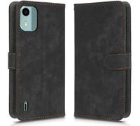 Kal-Housse Pour Nokia C12/Ta-1535 Etui, Rfid Protect Pu/Tpu Cuir Coque Magnétique Portefeuille, Noir