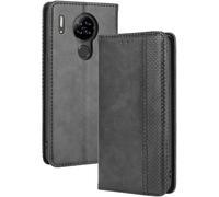 Kal-Housse Pour Telephone Blackview A80 4g/A80s Etui, Pu/Tpu Retourner Cuir Coque Magnétique Portefeuille, Noir