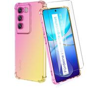 Kal-Housse Pour Vivo V40 Se 5g Coque + 1 Pièces Verre Trempé, Dégradé De Couleurs Anti-Choc Housse Pour Téléphone Portable -Violet/Bleu