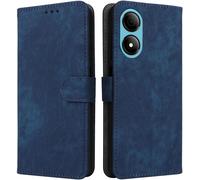 Kal-Housse Pour Zte Blade A33s Etui, Rfid Protect Pu/Tpu Cuir Coque Magnétique Portefeuille, Bleu