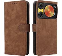 Kal-Housse Pour Zte Nubia Music 2/Z2460 Etui, Rfid Protect Pu/Tpu Cuir Coque Magnétique Portefeuille, Vert