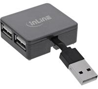 KAL-® Hub Usb 2.0 À 4 Ports, Connecteur Usb-A Vers 4 Ports Usb-A Femelle, Câble De 4 Cm, Carré, Noir