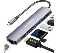 KAL-Hub Usb C 7 En 1 Adaptateur Usb C Vers Usb Avec Ethernet, Alimentation Pd 100 W, Type C Vers Hdmi 4K, 2 Ports Usb 3.0, Lecteur De Carte Tf/Sd, Adaptateur Multiport Usb-C Pour Macbook Hp Dell