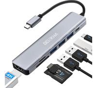 KAL-Hub Usb C, 7-In-1 Hub Usb-C Adaptateur Multiport Usb C Vers Hdmi, Pd 100W Usb 3.0 Dock Hdmi Multiport Pour Macbook Air/Pro, Iphone 15, Ipad Pro, Galaxy, Xps, Chromebook, Surface, Hp, Ect.