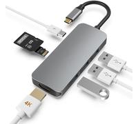 KAL-Hub Usb C Hdmi, Usb Hub 7 Ports Pour Macbook Pro M1 2021 Macbook Air 2020 Huawei Matebook Chromebook