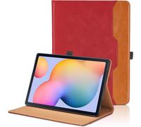 Kal-Hülle Für Samsung P620 Galaxy Tab S6 Lite 10.4" 2024/2022/2020 Sm-P620/ P625/ P610/ P613/ P615/ P619 Pu Schutzhülle Mit Tasche Auto Schlaf/Aufwach Funktion Smart Cover Mit Standfunktion - Rot