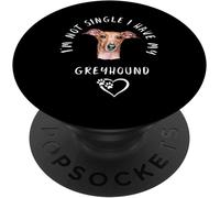 Kal-Je Ne Suis Pas Célibataire, J'ai Mon Greyhound Disant Popsockets Popgrip - Support Et Grip Pour Smartphone/Tablette Avec Un Top Interchangeable