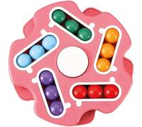 KAL-Jeu D'Aptitude. Cube De Dextérité Rotatif. Casse-Tête À Billes. Rose