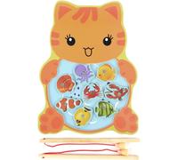 KAL-Jeu De Pêche Magnetique, Jouets En Bois Jeu De Pêche, Jouets Éducatifs De Poisson En Bois, Jeux Montessori Avec 2 Cannes À Pêches, Cadeau Garçon Fille, Jeux Enfants Cadeau 3+ Ans