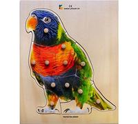 KAL-- Jeu Encastrement-Puzzle Le Perroquet, E72510250, Bois