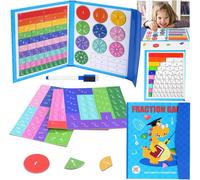 KAL-Jeux Éducatifs Mathématiques, Puzzle Éducatif De Fraction, Fractions Magnétiques, Fractions Game, Jeux Pour Apprendre Les Fraction Aimantées-Dinosaure