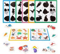 KAL-Jouet Éducatif Assorti D'Ombres, Mémoire Puzzle Montessori Avec Animaux Fruits Cartes Tri Et Empilage Pour Garçons Filles Enfants Tout-Petits 3 Ans Et Plus