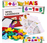 Kal-Jouet Enfant 3-8 Ans, Jeux Educatif D'orthographe,2 In 1 Montessori Apprenez À Lire Les Lettres Et L'arithmétique, Apprendre A Lire Jeux De Societe 3-8 Ans Jouet Garcon Lettre Scrabble Classique