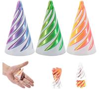 KAL-Jouet Fidget À Cône En Spirale 3 Pièces Jouet Fidget En Spirale Imprimé En 3D De Haute Précision 3D Imprimé Spiral Cone Fidget Toy Impossible Pyramide Traversant Sculpture Pour Enfants Cadeau Adu