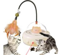 KAL-Jouet Interactif, Jouet Électrique À Rotation 360° Jouet À Point Rouge Rechargeable Automatiquement Avec Plumes Remplaçables