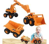 KAL-Jouet Sable Pelleteuse Bac À Sable, 3Pcs Enfants Jouet Pelleteuse, Avec Camion À Bascule Pelleteuse Tractopelle, Pour Fille Garçon Jouet De Plage Été