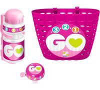 Kal-K670508 Combo Rose Corbeille + Bidon + Sonnette Skids Control Rose