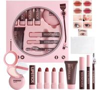 Kal-Kit De Maquillage Tout-En-Un -9 Pièces -Cadeau De Maquillage Pour Femmes Et Filles -Kit Complet De Démarrage Cosmétique -Rouge À Lèvres, Bb Crème, Poudre, Mascara, Eye-Liner, Crayon À Sourcil
