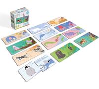 KAL-Kukikuk Puzzle Duo Où Les Animaux Vivent - Jeu Éducatif Pour Enfants À Partir De 2 Ans - Favorise La Pensée Logique Et Le Vocabulaire - Grandes Pièces Stables - Cadeau Éducatif Précieux Pour Les