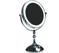 Kal-Kxd3136-10x Miroir Cosmétique Fin À Led, Grossissement 10x, Luminosité Réglable En Continu, Miroir De Table Éclairé, Miroir De Salle De Bain, Rasage De Maquillage, Zoom Normal + 10 X