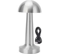 Kal-Lampe De Table Champignon Rechargeable Par Usb 3 Couleurs À Intensité Variable En Métal Mignonne Lampe De Chevet (Pour Garde D'enfants Et Chambre De Bébé, Décoration (Argent)