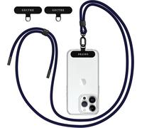 Kal-Lanière De Téléphone Portable Pour Smartphones, Avec 2 Patchs, Cordon Compatible Avec Tous Les Étuis Standard (Bleu Marine)